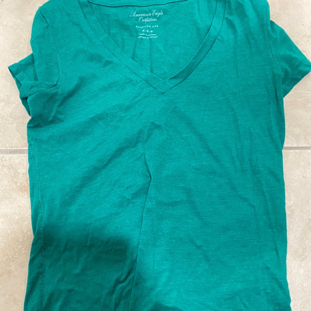 Turquoise cotton tee basic